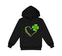 LOIJMK Sudadera de forro polar para niños y niñas, sudaderas con capucha estampada, con diseño de búho, Negro , 9-10 años