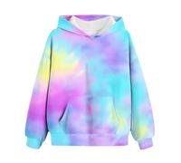 LOIJMK Sudaderas con capucha lindas para niñas Tie Dye Suéter de gran tamaño Sudaderas de manga larga Camisas de moda Ropa Preppy 214 años E Girl Ropa, morado, 3-4 años