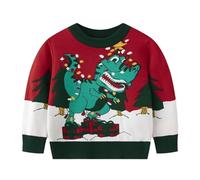 LOIJMK Toddler Boy Girl Christmas Sweater Kids Knite Leopard Pullover Xmas Reindeer Snowman Sudaderas Tops Hombre Jersey Camuflaje, rojo, 6-7 años