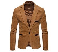 LOIJMK Traje de hombre de corte regular elástico - Sakko Trajes de pana Blazer chaqueta de traje, chaqueta de traje, chaqueta de un botón, chaqueta blazerjacke blazercoat solapa, chaqueta de hombre