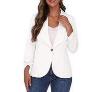 LOIJMK Traje de mujer elegante negro - Chaqueta de traje, blazer de oficina, cuello de solapa, chaqueta blazer, traje de oficina, chaqueta de manga larga de gran tamaño, ropa exterior, corte ajustado