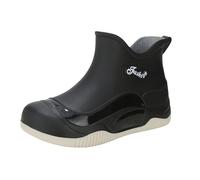 LOIJMK Women's Rain Boots Water Shoes Top Rubber Shoes Casual and Fashionable All Outdoor Work Fishing Car Washing Kitchen Non Slip Overshoes Rain Boots Damen Schuhe Gummi, Negro , 39 EU