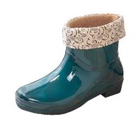 LOIJMK Women's Spring Summer Otoño e Invierno Short Sleeved Cotton Removable and Washable Outdoor Fashion Work Fishing Kitchen Non Slip Warm Rubber Shoes Rain Cómodos Zapatos Mujer Elegante, verde, 39