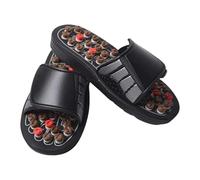 LOIJMK Zapatillas de masaje para mujer: masaje de pies, zapatillas de acupresión, masajeador de pies, zapatillas de baño, masajeador de pies, alivia la fascitis plantar, pantuflas de interior, marrón,