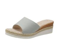 LOIJMK Zapatillas de mujer a cuadros Sandalias de mujer Tacón de cuña Dedos abiertos Zapatillas informales Zapatos de mujer Sandalias, verde, 43 EU