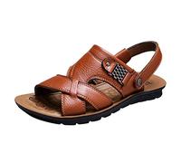 LOIJMK Zapatos de moda Zapatillas de playa Sandalias transpirables para hombres al aire libre Slides Sandalias de hombre Sandalias de hombre Rojo, caqui, 48 EU