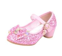 LOIJMK Zapatos de tacón de princesa con purpurina para niña, sandalias de tacón alto, con lentejuelas, zapatos de princesa, zapatos de cosplay, fiestas, carnaval, bailar, Mary Jane, zapatos de boda