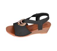 LOIJMK Zapatos Moda Verano Mujeres Sandalias Zapatos de mujer 39, Negro , 41 EU
