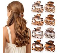 Loiluliy 8 Pezzi Pinzas Pelo Mujer Pequeñas, Leopardata Forte Mollettone Capelli Donna Moda Antiscivolo Pinze Per Capelli Adatto a Donne E Ragazze