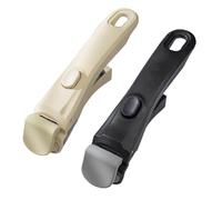 Loimol Mango de cacerola extraíble - Mango de repuesto ergonómico para batería de cocina, mango de repuesto para estufa, asas extraíbles para cacerola, antideslizantes, blanco + negro