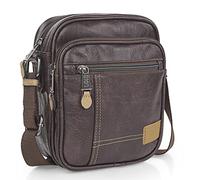 Lois - Bandolera Ajustable de Hombre en Polipiel - Bolso Pequeño, Marrón