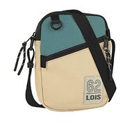 Lois - Bandolera Hombre Ajustable - Bolso Bandolera Hombre Pequeño, Poliéster Beige-Kaki