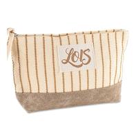 Lois - Bolsa De Aseo Mujer para Mujer Ideal para Viaje Neceser Pequeño Y de Maquillaje, Beige
