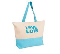Lois - Bolsa De Playa Grande Estilo Veraniego Bolsa Playa Mujer Ideal para escapadas Y Bolsos De Playa Grandes Con Capacidad XL, Azul