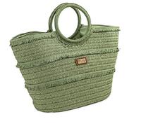 Lois - Bolsa De Playa Grande Estilo Veraniego Bolsa Playa Mujer Ideal para escapadas Y Bolsos De Playa Grandes Con Capacidad XL, Verde
