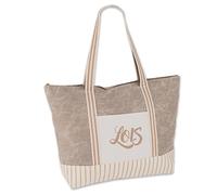 Lois - Bolsa De Playa Grande Estilo Veraniego Bolsa Playa Mujer Ideal para escapadas Y Bolsos De Playa Grandes Con Capacidad XL, Beige