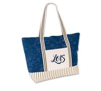 Lois - Bolsa De Playa Grande Estilo Veraniego Bolsa Playa Mujer Ideal para escapadas Y Bolsos De Playa Grandes Con Capacidad XL, Marino