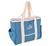 Lois - Bolsa De Playa Grande Estilo Veraniego Bolsa Playa Mujer Ideal para escapadas Y Bolsos De Playa Grandes Con Capacidad XL, Azul vaquero