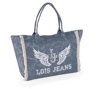 Lois - Bolsa De Playa Grande Estilo Veraniego Bolsa Playa Mujer Ideal para escapadas Y Bolsos De Playa Grandes Con Capacidad XL, Azul