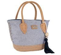 Lois - Bolso Capazo Rafia Mujer Para Playa Ideal Verano. Capazos Mimbre Mujer Estilo Rústico Elegante y Ligero, Azul