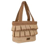 Lois - Bolso Capazo Rafia Mujer Para Playa Ideal Verano. Capazos Mimbre Mujer Estilo Rústico Elegante y Ligero, Natural