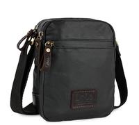 Lois - Bandoleras Hombre - Bolso Hombre Bandolera Ajustable - Bandolera Hombre Lona recubierta/Piel - Bolso Bandolera Hombre. Bolso de Hombre Pequeño., Negro
