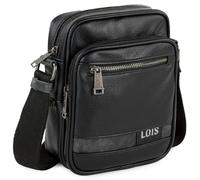 Lois - Bandoleras Hombre - Bolso Hombre Bandolera Ajustable - Bandolera Hombre Polipiel - Bolso Bandolera Hombre. Bolso de Hombre Pequeño., Negro