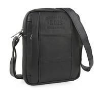 Lois - Bolso Hombre Piel estilo moderno, práctico y elegante Bandoleras Hombre Piel ideal para viajes y trabajo, urbana y funcional, Negro