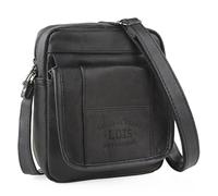 Lois - Bolso Hombre Piel estilo moderno, práctico y elegante Bandoleras Hombre Piel ideal para viajes y trabajo, urbana y funcional, Negro