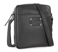 Lois - Bolso Hombre Piel estilo moderno, práctico y elegante Bandoleras Hombre Piel ideal para viajes y trabajo, urbana y funcional, Negro