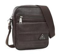 Lois - Bolso Hombre Piel Vegana Estilo Moderno, práctico y elegante Bandoleras Hombre Piel Sintética ideal para viajes y trabajo, urbana y funcional, Marron