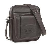Lois - Bolso Hombre Piel Vegana Estilo Moderno, práctico y elegante Bandoleras Hombre Piel Sintética ideal para viajes y trabajo, urbana y funcional, Marron