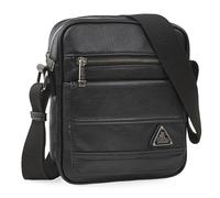 Lois - Bolso Hombre Piel Vegana Estilo Moderno, práctico y elegante Bandoleras Hombre Piel Sintética ideal para viajes y trabajo, urbana y funcional, Negro