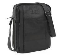 Lois - Bolso Hombre Piel Vegana Estilo Moderno, práctico y elegante Bandoleras Hombre Piel Sintética ideal para viajes y trabajo, urbana y funcional, Negro