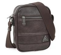 Lois - Bolso Hombre Piel Vegana Estilo Moderno, práctico y elegante Bandoleras Hombre Piel Sintética ideal para viajes y trabajo, urbana y funcional, Marron