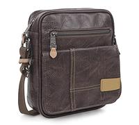 Lois - Bolso Hombre Piel Vegana Estilo Moderno, práctico y elegante Bandoleras Hombre Piel Sintética ideal para viajes y trabajo, urbana y funcional, Marron