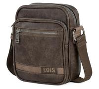 Lois - Bandoleras Hombre - Bolso Hombre Bandolera Ajustable - Bandolera Hombre Polipiel - Bolso Bandolera Hombre. Bolso de Hombre Pequeño., Marron