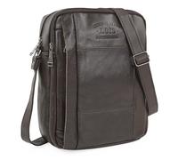 Lois - Bolso Hombre Piel Vegana Estilo Moderno, práctico y elegante Bandoleras Hombre Piel Sintética ideal para viajes y trabajo, urbana y funcional, Marron