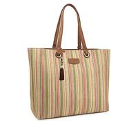 Lois - Bolso Shopper Mujer Espacioso y Elegante Bolso Hombro Mujer Casual Moderno. Shopper para Oficina Diario y Viajes Ideal, Verde-Rosa