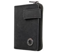 Lois - Cartera de Piel para Hombre - Cartera Hombre Piel con Monedero Exterior y Tarjetero, diseño Slim, Cuero auténtico, Regalo Elegante. Proteccion RFID, Gris Oscuro