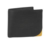 Lois - Cartera de Piel para Hombre - Cartera Hombre Piel con Monedero Interior y Tarjetero, diseño Slim, Cuero auténtico, Regalo Elegante. Proteccion RFID, Negro-Amarillo