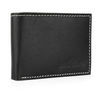 Lois - Cartera de Piel para Hombre - Cartera Hombre Piel con y Tarjetero, diseño Slim, Cuero auténtico, Regalo Elegante. Proteccion RFID, Negro