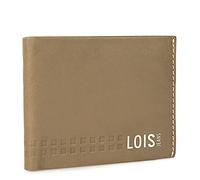 Lois - Cartera de Piel para Hombre - Cartera Hombre Piel con y Tarjetero, diseño Slim, Cuero auténtico, Regalo Elegante. Proteccion RFID, Kaki-Cuero