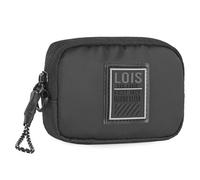 Lois - Cartera Juvenil De Tela Cartera Deportiva Unisex - Billetera Compacta para Chico Y Chica, Ligera Y Resistente. Monedero Juvenil, Negro