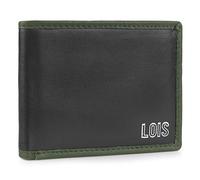 Lois - Carteras para Hombre Elegantes de Alta diseño Moderno. Billeteras para Hombre compactas Estilo clásico Cartera Monedero Funcional., Negro-Kaki
