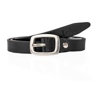 Lois - Cinturon Piel Mujer. Cinturones mujer de Cuero Genuino de Marca - Cinturones de Mujer Piel - Cinturón Mujer Ideal para el Uso Diario, Negro-Plata