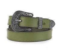 Lois - Cinturon Piel Mujer. Cinturones mujer de Cuero Genuino de Marca - Cinturones de Mujer Piel - Cinturón Mujer Ideal para el Uso Diario, Verde