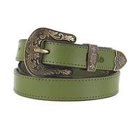 Lois - Cinturon Mujer Ajustable Cuero Moda Diario Casual Formal Cinturones De Mujer Diseño Clásico Hebilla Metálica Cinturones Mujer Piel Calidad, Verde