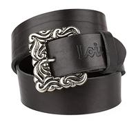 Lois - Cinturon Piel Mujer. Cinturones mujer de Cuero Genuino de Marca - Cinturones de Mujer Piel - Cinturón Mujer Ideal para el Uso Diario, Negro