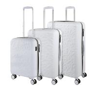 Lois - Juego Maletas De Viaje rígidas Trolley con Candado de Combinación y 4 Doble Rueda 360° Set Maletas De Viaje Ligeras y Resistentes Extensible, Blanco